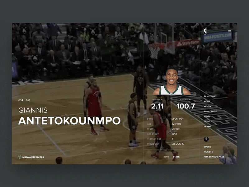 NBA.COM Concept — Player Card