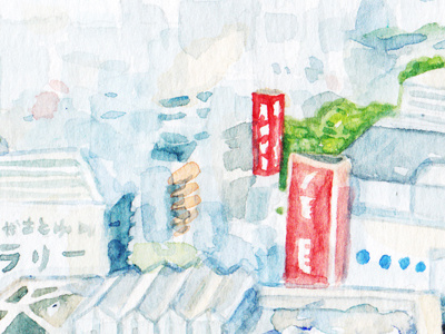 Overlooking Tokyo 21 days in japan food illustration japan painting tokyo travel watercolor