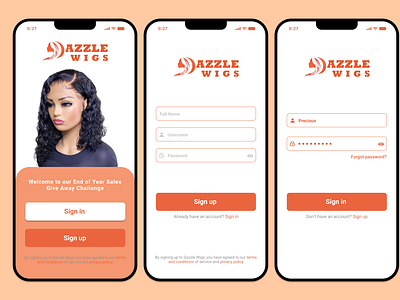 Sign in / Sign up Page for A Wig Company branding dailyui logo ui ux ux design