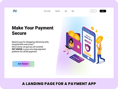 A landing Page for a Payment App (PayUnion) dailyui design logo ui ux ux design