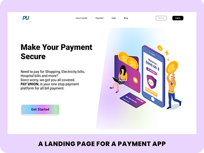 A landing Page for a Payment App (PayUnion)
