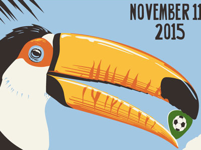 Pearl Jam Brazil, 2015 concert poster gig poster toucan