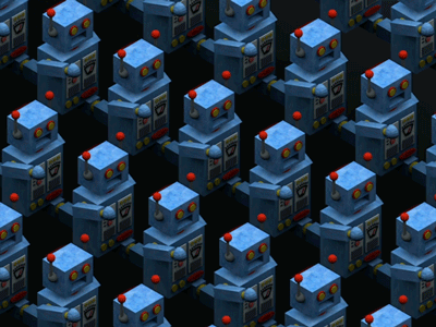 Marching robots army gif isometric marching robot robots toys
