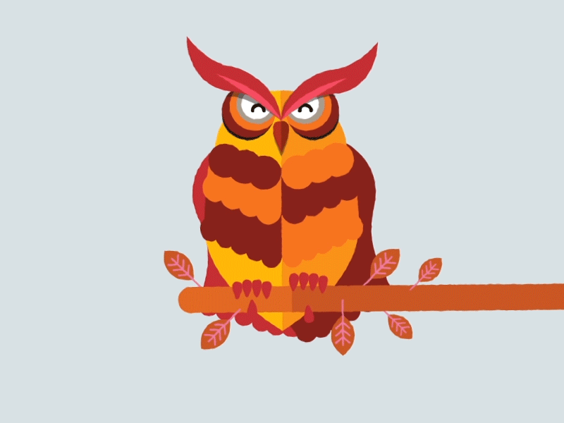 Owl Head Turn golden head turn owl red vector