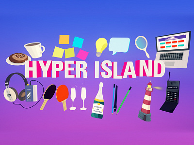 HYPER ISLAND champagne coffee headset hyper hyper island lightbulb lighthouse macbook pro phone ping ping school walkman