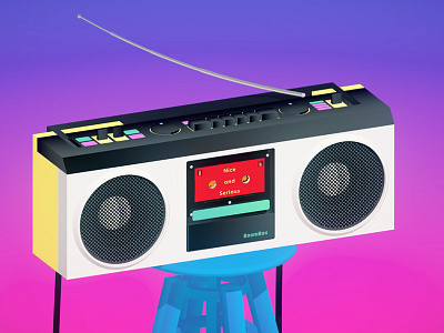 Boombox / Cassette Player antenna boombox cassette cassette player music speakers stool volume