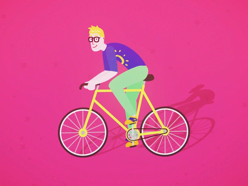 Biking Ben bike biking character colorful cycle man speed