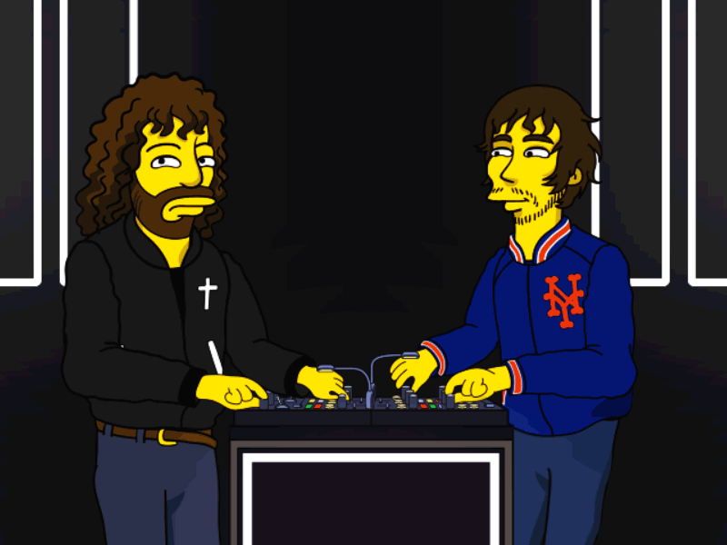 Justice x Simpsons live show character cross dj french homer justice music simpsons †