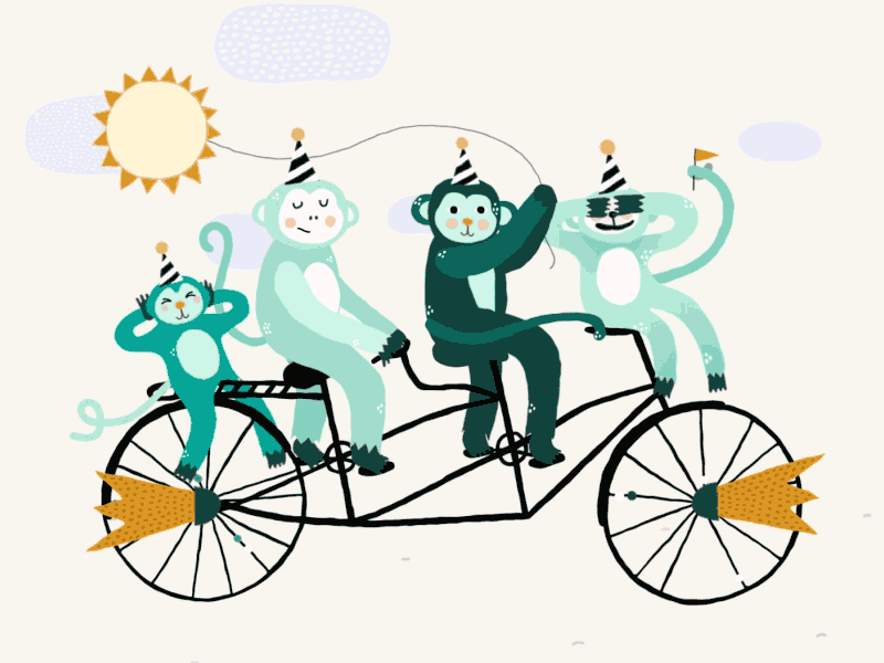 Monkey Business ape bike children cycle friends michelle monkey tandem