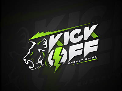 Kick Off Energy Drink Logo design illustration logo typography vector