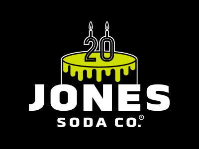 Jones Soda Co. 20th Birthday Logo 20 20th birthday birthday cake cake jones jones soda jones soda co. logo soda web logo