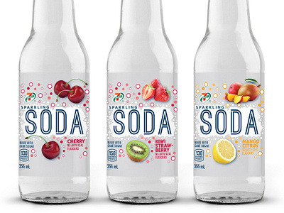7-Select Sparkling Soda - Packaging Design 7 11 7 eleven 7 select label label design packaging packaging design soda