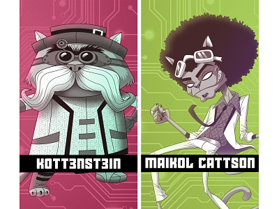 Personagens do Gattuniverso cartoon design de personagens gatos ilustração livro quadrinhos sci fi