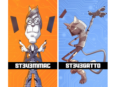 Personagens do Gattuniverso cartoon design de personagens gatos ilustração livro quadrinhos sci-fi