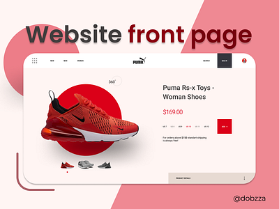 Front page of the Puma website app branding design graphic design illustration logo typography ui ux vector