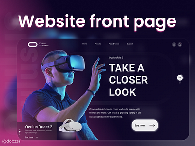 Front page of the oculus website app branding design graphic design illustration logo typography ui ux vector