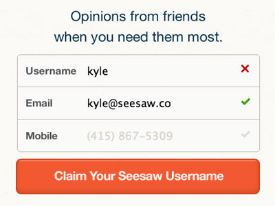 Claim Your Seesaw Username form seesaw validation