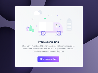 Product Shipping Step @influencer marketing creative design icon illustration photo content process step purple theme shipping shots