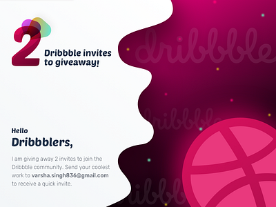 2 Dribbble Invitations designers dribbble dribbbler invitation invite invite2 invites join