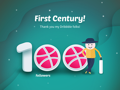 First Century card creative design dribbble first century hundred illustration thanks you card