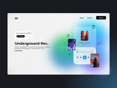 Header- Record Label header header design music music app record label ui ui design web