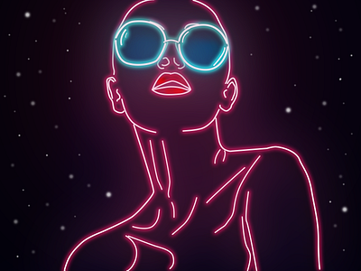 The Neon Woman art characterdesign colorful design illustration neon neon art neon colors neon design neon light neon woman vector woman