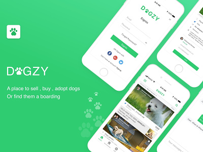Dogzy App app design ios iphone mobile app mobile application sketch ui ux