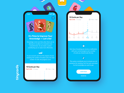 TinyCards app design minimal mobile app ui ux