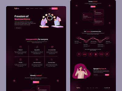 Crypto hybrix.io Landing Page Redesign 3d app art brand branding character clean crypto flat graphic design illustration landing page logo minimal nft typhography ui ux web website