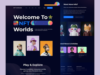 NFT Landing Page Redesign 3d bitcoin clean cryptocurrency defi design exploration landing page marketplace metaverse nft nft landing page nfts simple ui uidesign uxdesign web web design website