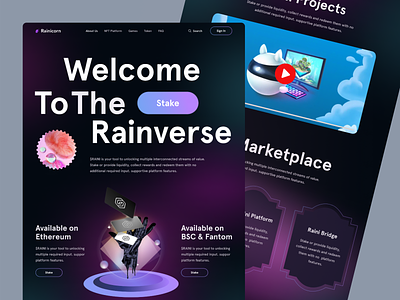 NFT landing page design clean crypto crypto landing page design header hero landing page marketplace minimal nft nft app nft landing page nft marketplace nft mint nft ui nfts page token ui website design