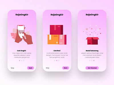 Onboarding Page RajaOngkir - Redesign mobile app onboarding page ui ux