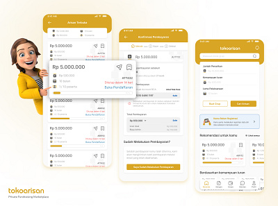 TOKOARISAN - Private Fundraising Marketplace app design ui ux