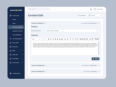 MNC MotionCredit - Content Management System