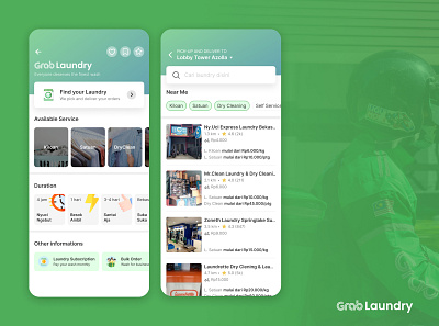 GRAB Laundry - Laundry Hailing Service app design ui ux