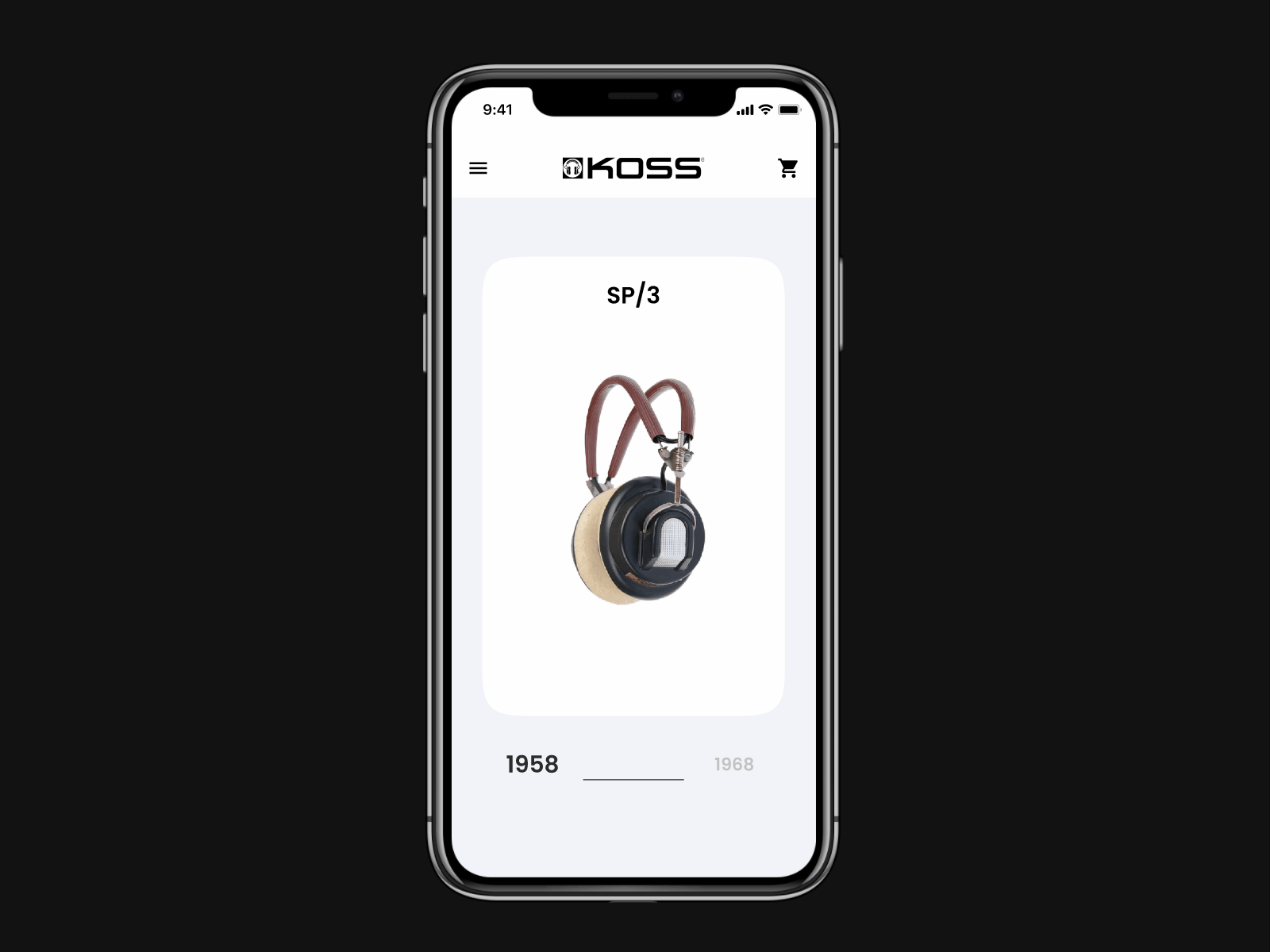 Koss — History Timeline case study headphone headphones history ios iphone koss timeline ui ux