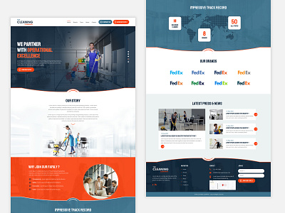 Corporate Cleaning Service Website cleaning company corporate graphic design ui ux web design