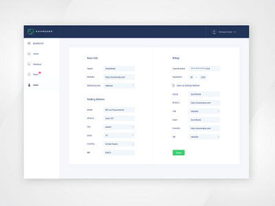 Dashboard - group settings dashboard ui