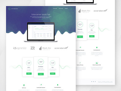 Landing page dashboard ui