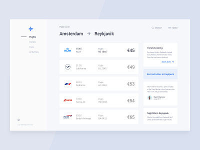 Flight Search dailyui ui