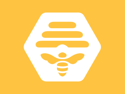 Beehive Logo bee beehive design flat logo vector yellow