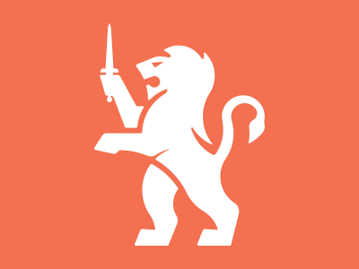 Lion Rampant Logo dagger design flat lion logo rampant vector