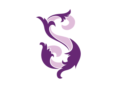 S Logo design flat logo purple s vector