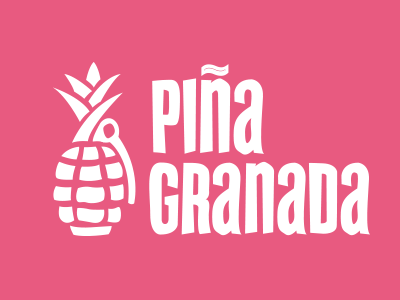 Piña Granada Logo design flat granada grenade logo pina pineapple piña vector