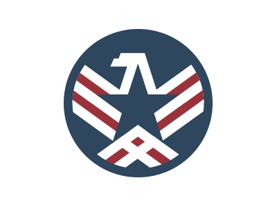 Patriot Logo america blue eagle flat logo patriot red star stripes united states of america vector white