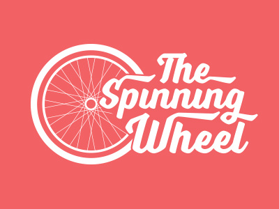 Spinning Wheel Logo bike design flat logo spin typography wheel