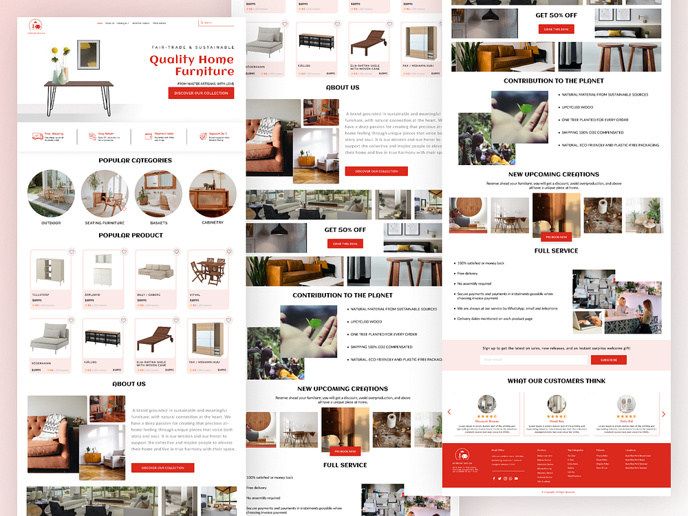 Home Furniture website by Susmita Patra on Dribbble