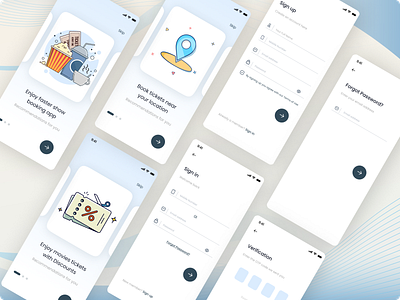 Movie Tickets Booking app UI/UX Part-1 design figma forget password movie ticketsbooking app onboarding ui welcome screens