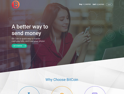 BitCoin Website design coding css design graphic design illustration logo ui ui design ux design website design