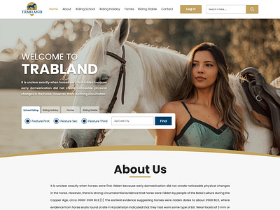 Trabland Horse Website Design coding css design graphic design illustration logo ui ui design ux design website design